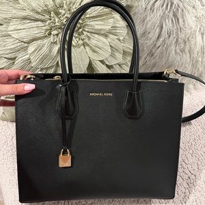 Michael Kors Black Leather Large Tote